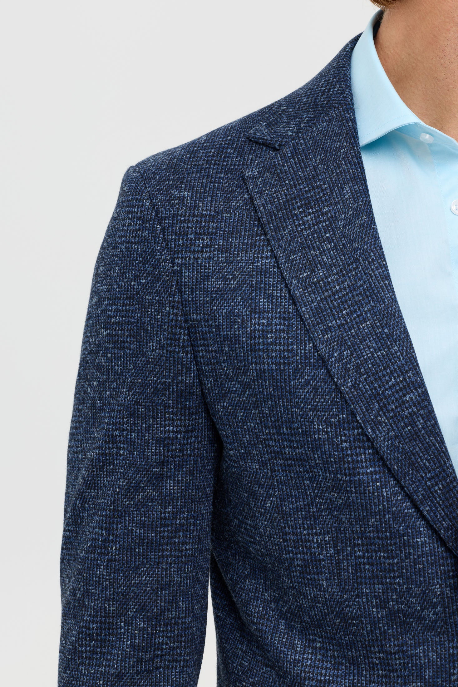 Men’s Premium Knit Blazer – Wool Blend Glen Check | Style 7183