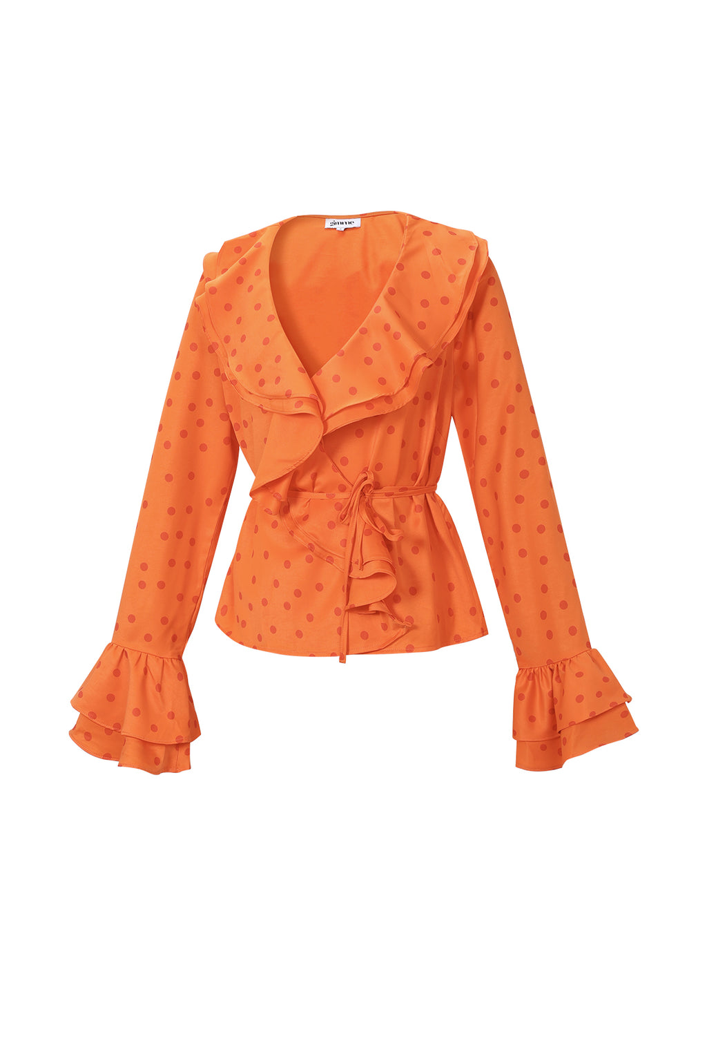 Blouse met ruches en stippen