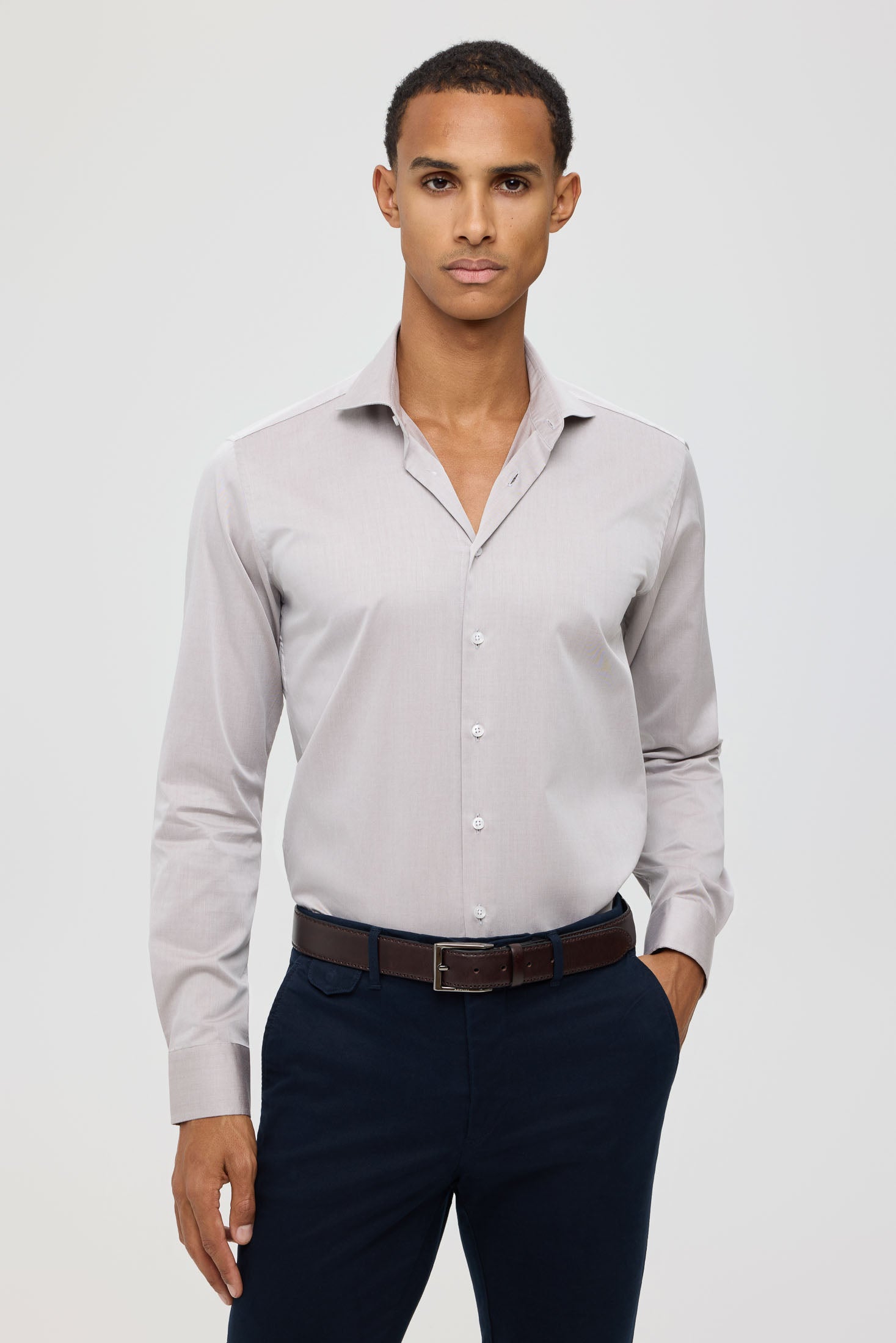 Men’s Premium Business Shirt – Fine Twill Stretch Fabric | Style 25-043