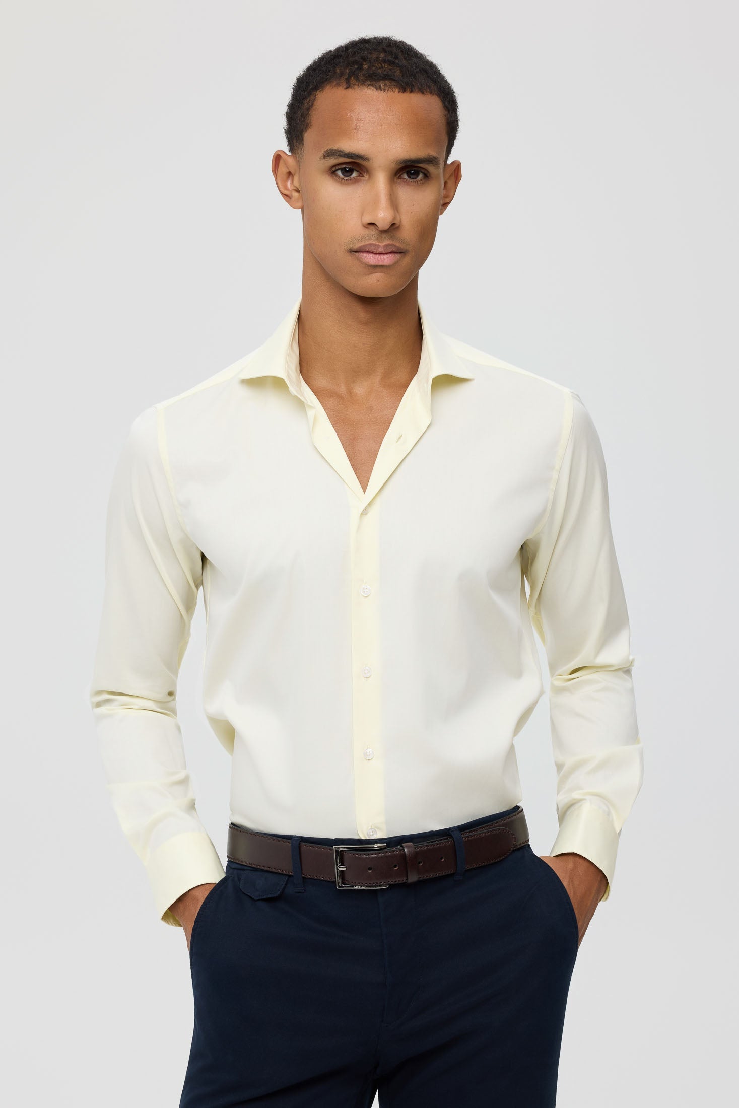 Men’s Premium Business Shirt – Fine Twill Stretch Fabric | Style 25-043