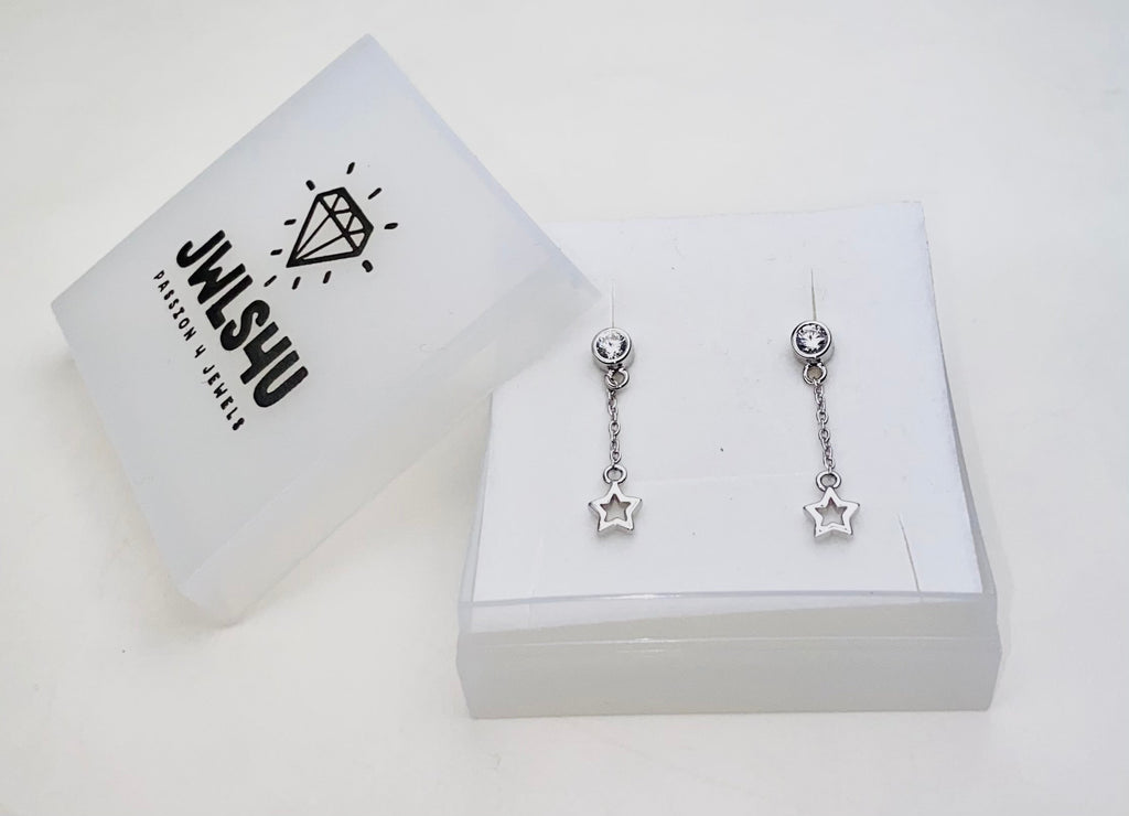 Oorhangers Open Ster aan Ketting Zilver JE007S