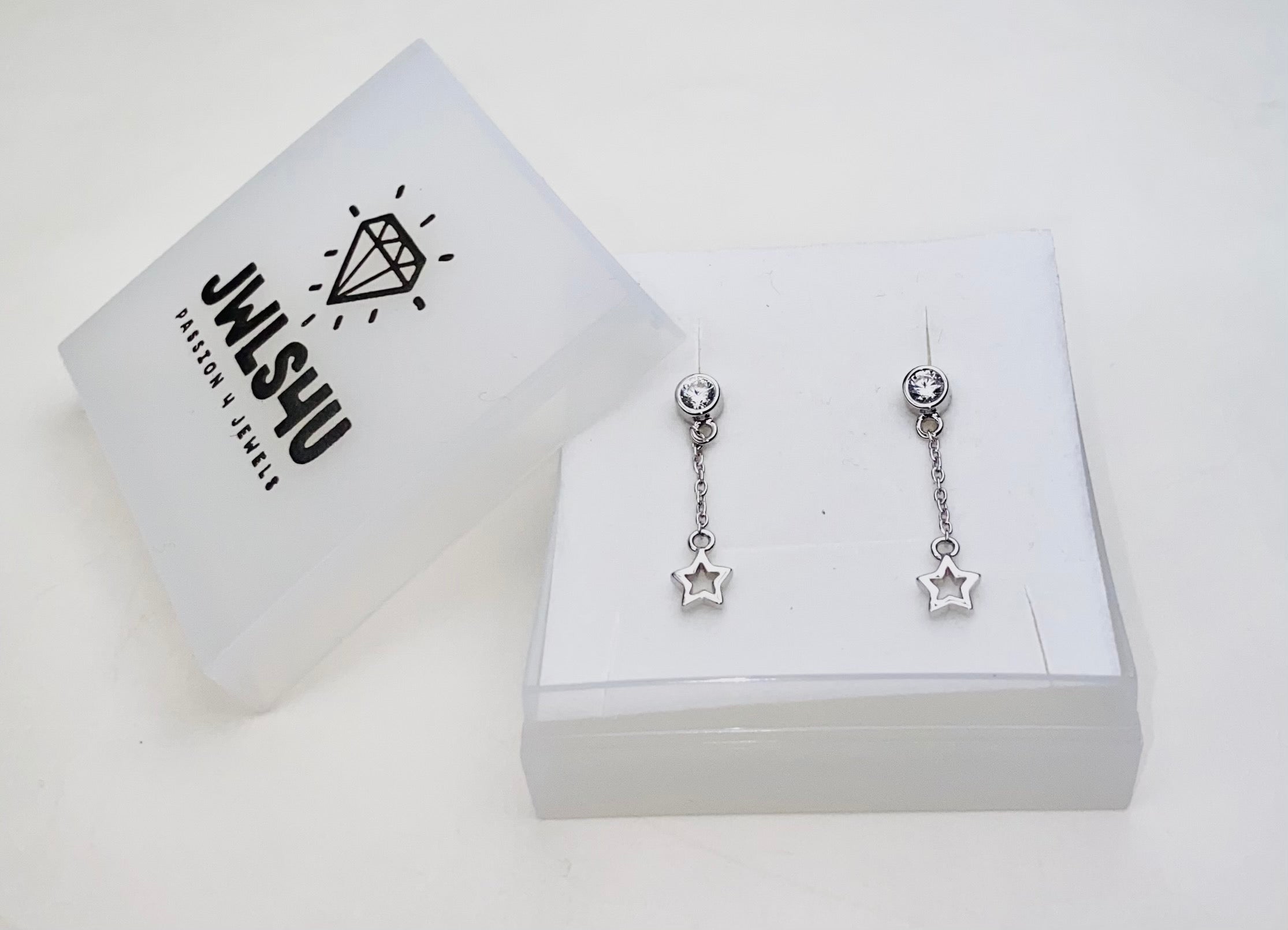 Oorhangers Open Ster aan Ketting Zilver JE007S