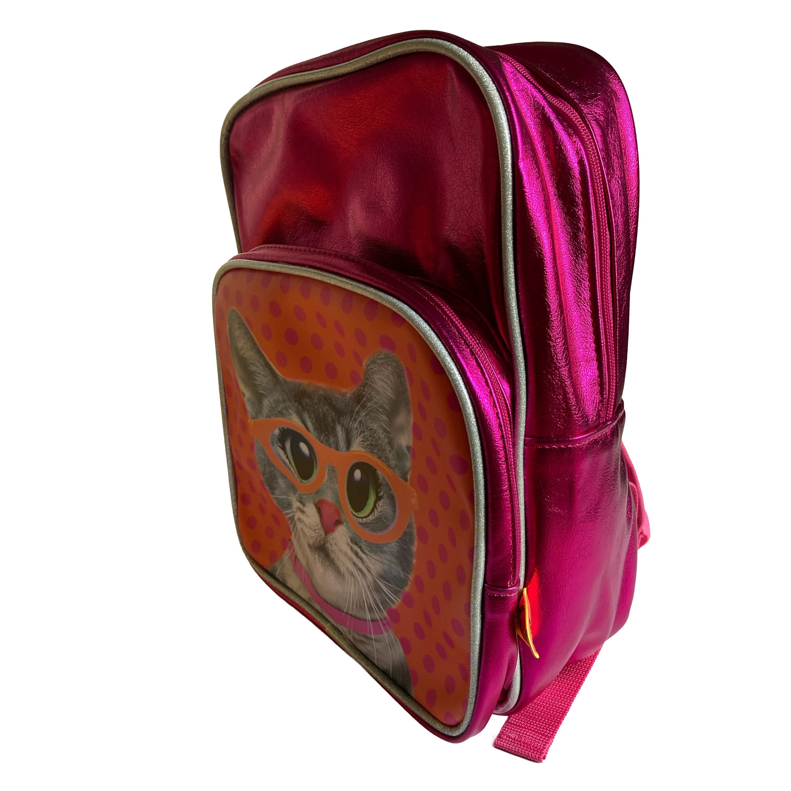 Rugzak Poes met bril Fuchsia - Looking sharp