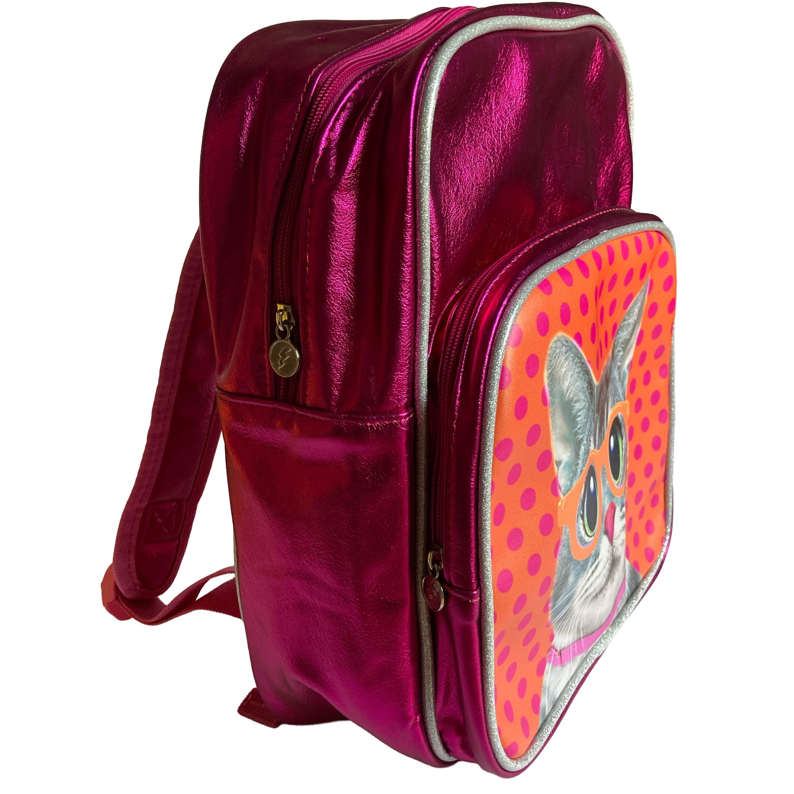 Rugzak Poes met bril Fuchsia - Looking sharp