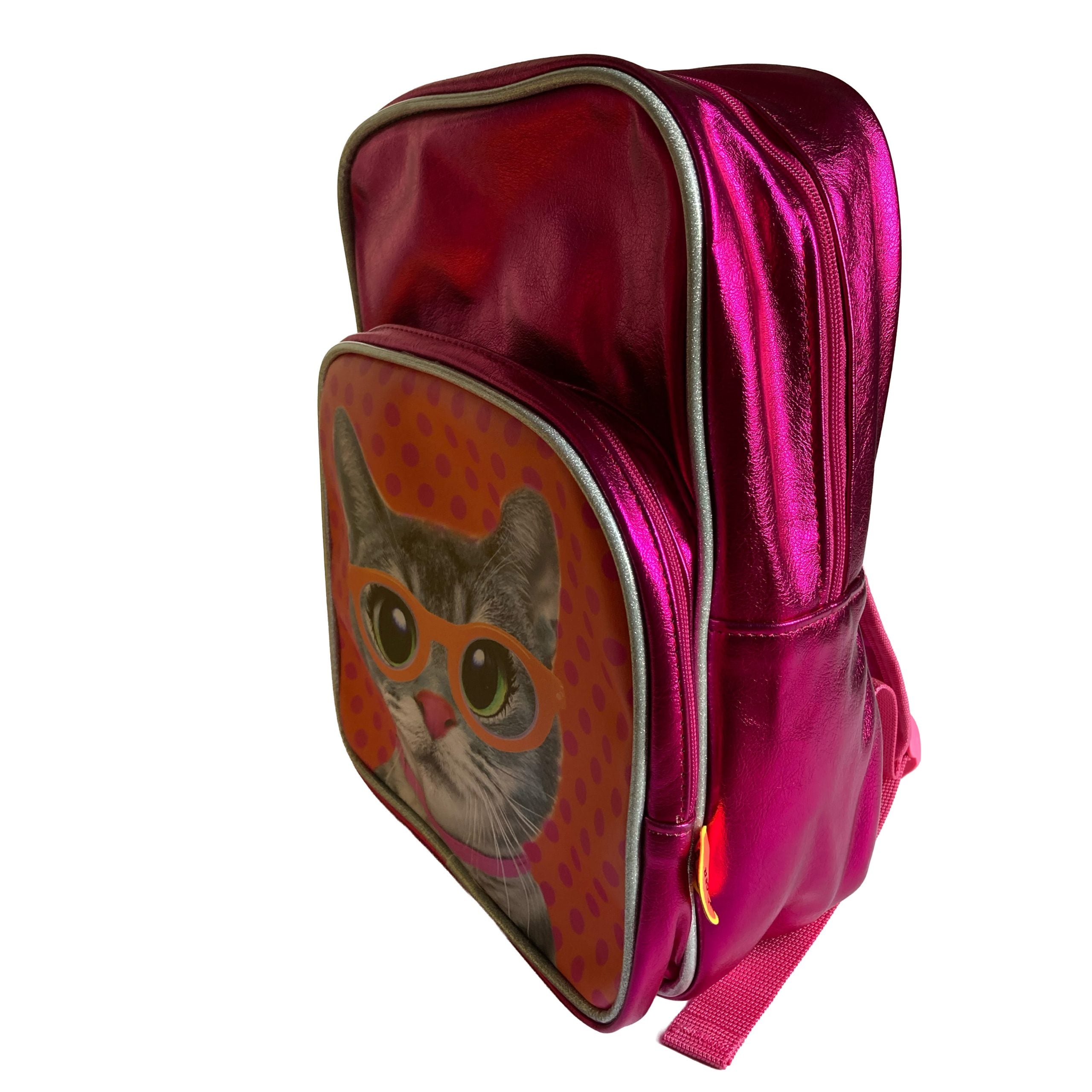 Rugzak Poes met bril Fuchsia - Looking sharp